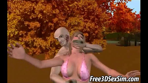 Cute 3D comic strip chick acquiring shagged out-of-doors