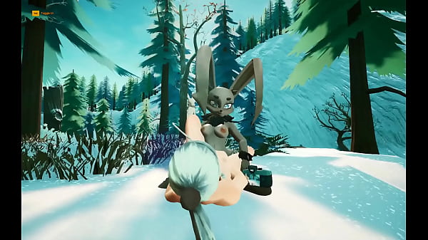 Sapphire Safari [ Futanari Hentai Game PornPlay ] Ep.2 outside futanari bunny lady bang within the snowfall