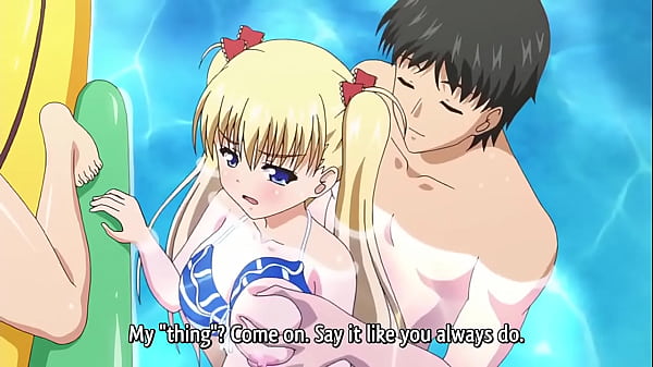 Slim Anime Blonde Bangs In! The Seashore (Hentai Uncensored)