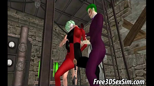 3D comic strip Harley Quinn obtaining their twat toyed