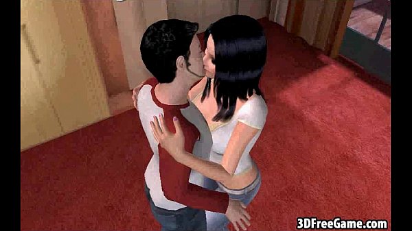 Delicious 3D comic strip brunette sucks dick and {gets|becomes{will get} shagged