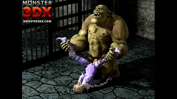 Elf woman anally banged by strong ogre. 3D Hentai