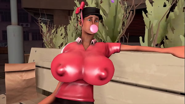 TF2 Femscout bubblegum bust enlargement cartoon