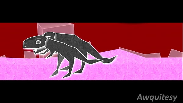 Twin Dino Tyrannosaurus T-Rex Serious Difficult Roar Dinosaur Gender Primitive Entrance Cartoon