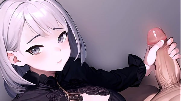 Anime woman jacking down. a  bitch larger penis in pov