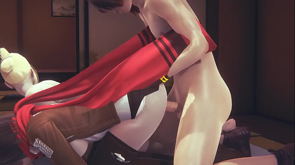 hingeki no kyojin Hentai – Annie Leonhart in a  bitch threesome with Mikasa – Japanese Asian Manga Anime Video game Pornography