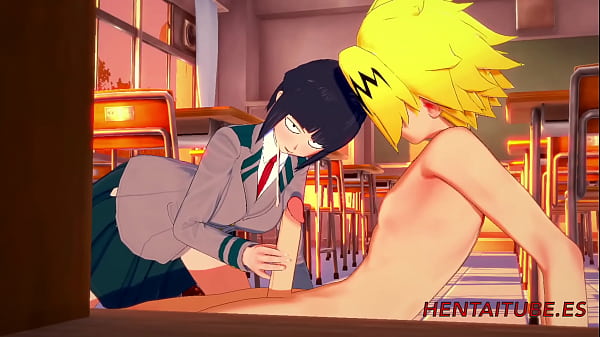 Boku No Character Hentai – Jiro Kyoka & Kaminari Denki Gender at Class Handjob, Bj, Boobjob & Shagged 1/2