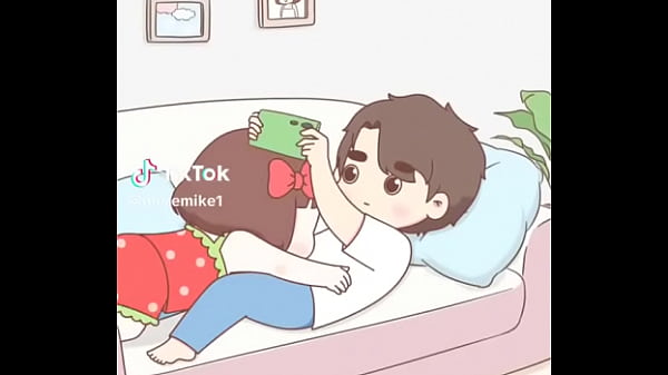 Cartoons about kissing of lovers