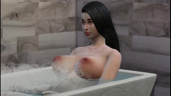 Hermanastro espía a  bitch su hermanastra embarazada en los angeles ducha – Hermanastros cachondos poseen sexo en los angeles ducha